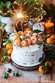 Christmas tangerine buttercream cake