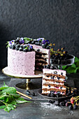 Blackberry buttercream cake