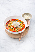 White cabbage minestrone with white beans