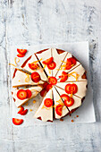 Orange-strawberry polenta cake