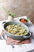 Fennel with feta and aubergine dip