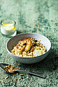 Warm millet with caramelised apples