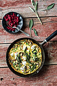 Courgette frittata with roasted sage