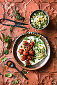 Quinoa tabouleh with roasted tomatoes