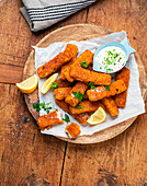 Fish fingers with spicy dip