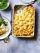 Fish pie with leek, celery and Cheddar mash