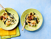 Scallop pasta with lemon ricotta and spinach