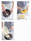 Cheesecake mit Ananas und Schokoboden zubereiten