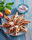 Fried dough pastries with pear filling