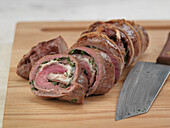 Rolled flank steaks with stuffing