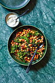 Chorizo chickpea and kale stew