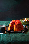 Steamed quince and almond pudding