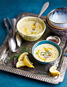Shurbat Alshwfan - Eastern vegetable soup with oat flakes