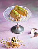 Oriental Baklava strudel with nuts and honey