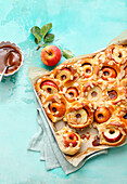Apple pull apart cake with almonds