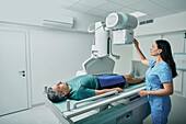 Patient undergoing X-ray