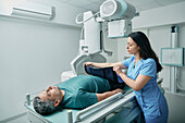 Patient undergoing X-ray