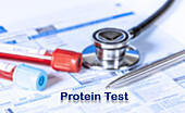 Protein test, conceptual image