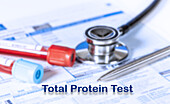 Total protein test, conceptual image