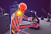 Musculoskeletal disorders in laboratory workers, illustration