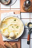 Lime and olive oil ice cream