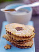 Biscuits with caramel filling