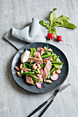 Bean and matjes herring salad with radishes