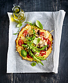 Low carb pizza with cauliflower crust