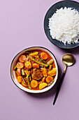 Persian bean stew with basmati rice
