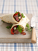 Steak and blue cheese wraps