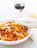 Penne with quick sausage bolognese