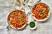 Pasta with harissa lamb ragout