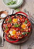 Ratatouille with baked eggs
