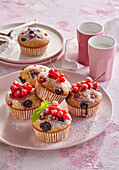Red currant vanilla muffins