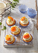 Apricot cupcakes with cream