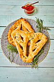 Fougasse with rosemary and thyme