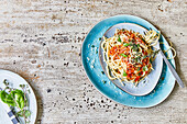 Spaghettis Bolognaise with lentils