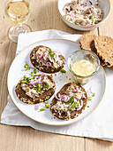 Goose rillettes on dark bread