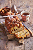 Autumn sweet loaf with nuts and raisins