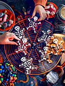 Skeleton biscuits for Halloween