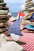 DIY sailboat made from clothes pins as napkin holder