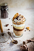 Banoffee parfait in a glass