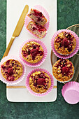 Raspberry muesli muffins