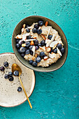 Blueberry and almond porridge