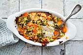 Fish bake with vegetable topping