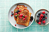 Vegan French toast with fresh berries