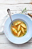 Bavarian semolina gnocchi soup