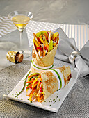 Chicken and vegetable wraps