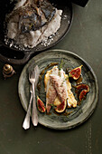 Sea bream cooked in a thyme and salt batter