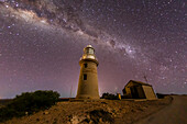 The Milky Way at night at the Vlamingh Head Lighthouse, Exmouth, Western Australia, Australia, Pacific